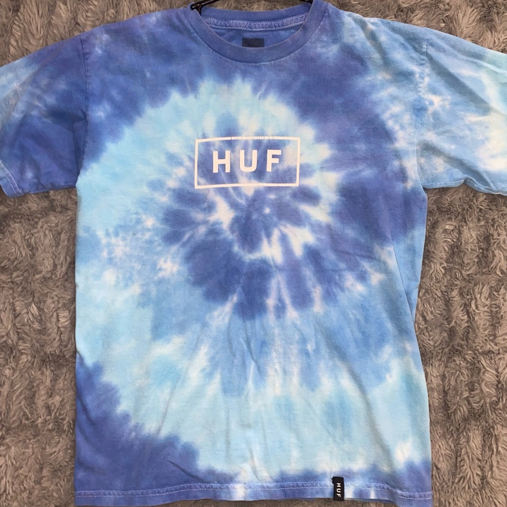 Huf small unisex tie dye blue tee